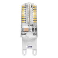 Светодиодная капсульная лампа General G9 LED 5W (прозрачная) силикон 4500K